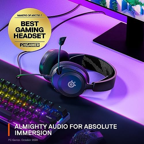 Arctis Nova 1 Casque de Jeu multisystème — Pilotes Hi-FI — Audio Spatial à 360° — Design Confortable — Durable — Ultra léger — Microphone antibruit — PC, PS5/PS4, Switch, Xbox – Noir