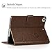 iPad Mini 1/2/3 Case-LittleMax Smart Embossed Leather Case Pure Color [Magnetic Closure] Stand Case with [Cards Holder] for Apple iPad Mini 3 2 1 [Free Cleaning Cloth,Stylus Pen]-#1-Brown