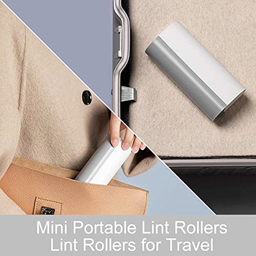 Mini Lint Rollers, Lint Rollers for Pet Hair Extra Sticky,Reusable Lint Rollers for Clothes Carpet Furniture Travel[2 Lint Rollers+6 Refiles]