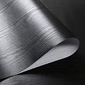 Mullsan Black Wood 3D waterproof Gloss Vinyl Film Shelf Liner Door Countertop Cabinet Sticker Wallpaper 24''x79'' Roll