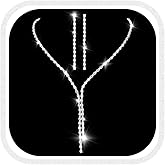 Unicra Silver Prom Jewelry Sets Rhinestone Necklace and Earring Set Bridal Wedding Jewelry for Women and Brides