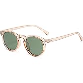 Gleyemor Fashion Polarized Round Sunglasses for Men Women Retro Vintage Acetate Frame Sunglasses