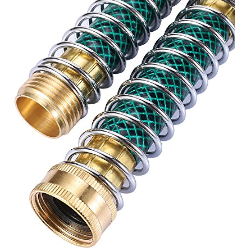 MaoFa Garden Hose Coiled Spring Protector With Solid Brass Faucet Hoses