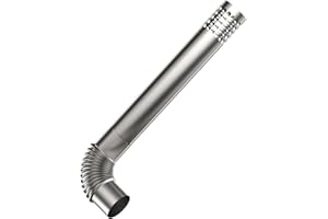 Ranein 4" OD Stainless Steel Vent Pipe Kit, includes 3" Elbow, 19.7" Horizontal Termination Pipe, and Chimney Rain Cap