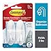 Command Designer Bath Hooks, Medium, White, 2-Hooks with Water-Resistant Strips (17081B-ES), Organize your dorm