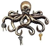 Ebros Gift The Call of Cthulhu Deep Sea Kraken Octopus Monster Wall Mount Key Holder Tentacle Hooks Sculpture Plaque Figurine 11.25
