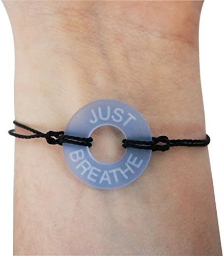 Life Token Custom Personalized Engraved Message Just Breathe Novelty Jewelry Gift Bracelet