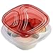 Rubbermaid TakeAlongs Divided Snacking Food Storage Containers, 2.2 Cup, Tint Chili, 3 Count