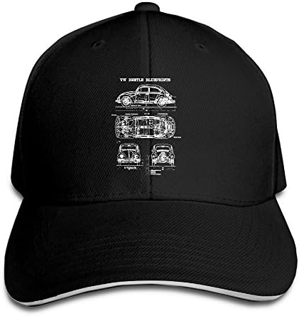 PURE Beetle Blueprint Trucker Sandwich Cap Black
