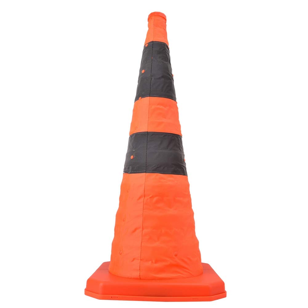 Collapsible Traffic Safety Cones, 70cm with Reflective Strips, Waterproof High Visibility for School, Garages, Driveway
