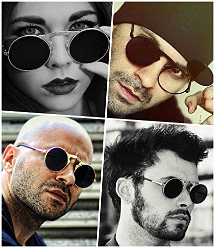 Vintage Round Flip Up Sunglasses For Men Women Juniors John Lennon