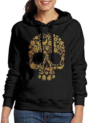 BERT LIFE Sugar Skull Mexican Casual Women Hoodies Long Sleeve Drawstring Sweatshirt XL
