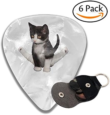 FasonKing PERFECT GIFT - Emoji Cat Do Gymnastics Guitar Picks 6 Pack Heavy, Thin, Medium Gauges Celluloid Guitar Pick