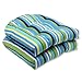 Pillow Perfect Stripe Indoor/Outdoor Chair Seat Cushion, Tufted, Weather, and Fade Resistant, 19