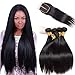 Ali Moda Malaysian Virgin Hair with Closure Unprocessed Human Hair Straight 3 bundles with Lace Closure Middle Part Natural Color 18