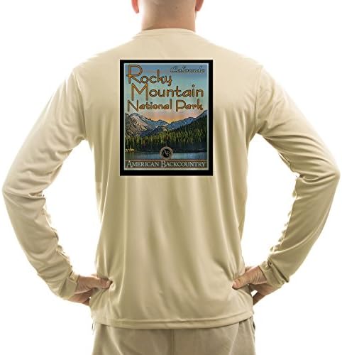 American Backcountry Men's Rocky Mountain National Park UPF 50+ Performance Long Sleeve T-shirtMedium Tan