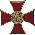 Ficsowy Knights Templar Seal Enamel Pin Crusaders Solomon Temple Lapel Pin Masonic Gift