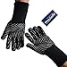 1 Pair (2 Gloves) - Gloves Legend Black Kitchen Oven BBQ Gloves – Machine Washable Heat Resistant Cooking Barbecue Grill Gloves - with Extra-Long Cuff