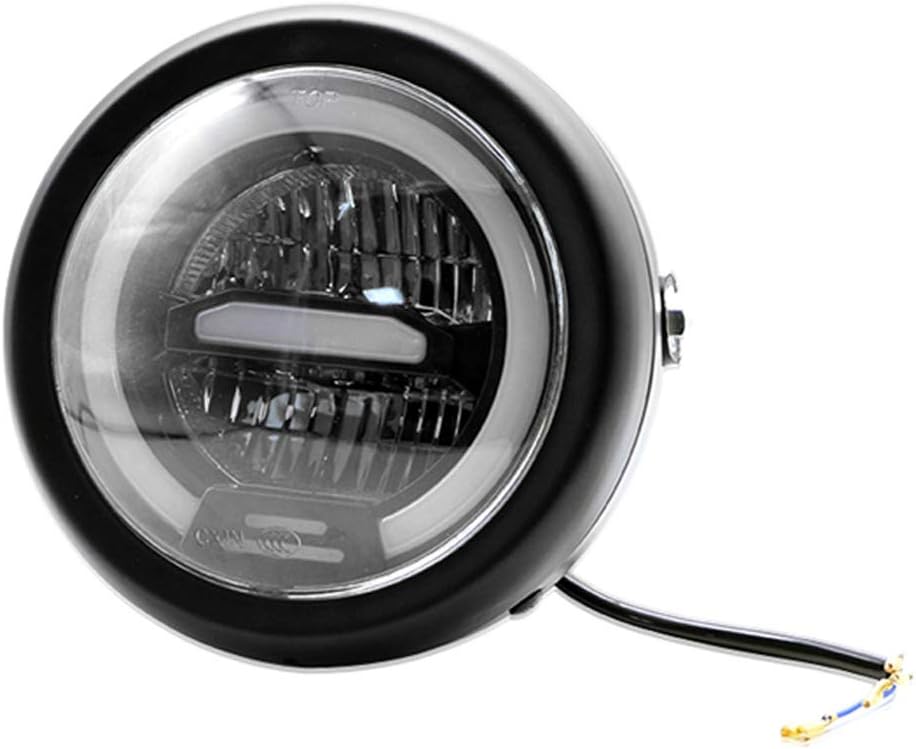 Gazechimp 6 inches LED Motorcycle Headlight Angle Eyes with White Signal Halo DRL Halo for Harley Motorcycles