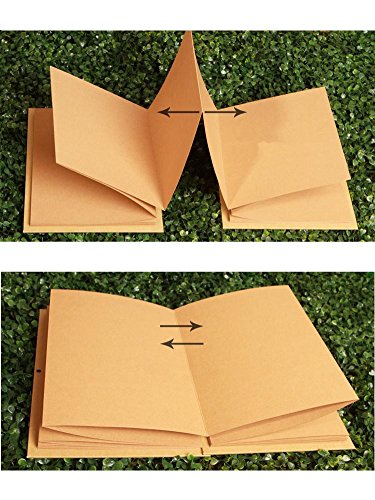 Stretchable Folding DIY Photo Album 11 x 8 inches Large Size A4 Notebook Hardcover Kraft Paper Scrapbook Anniversary Sketchbook Wedding Guest Book Birthday Valentine Gift Student Graduation Albums