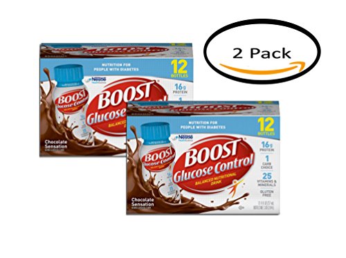 PACK OF 2 - BOOST GLUCOSE CONTROL Nutritional Drink, Chocolate Sensation, 8 fl oz Bottle, 12 Pack PACK OF 2 - BOOST GLUCOSE CONTROL Nutritional Drink, Chocolate Sensation, 8 fl oz Bottle, 12 Pack
