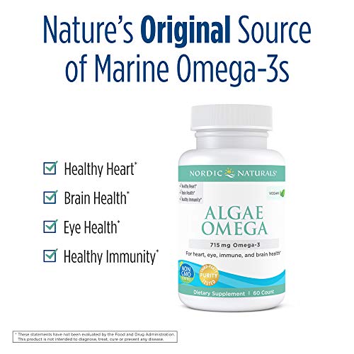 Nordic Naturals Algae Omega 60 Soft Gels 715 mg Omega3 Certified