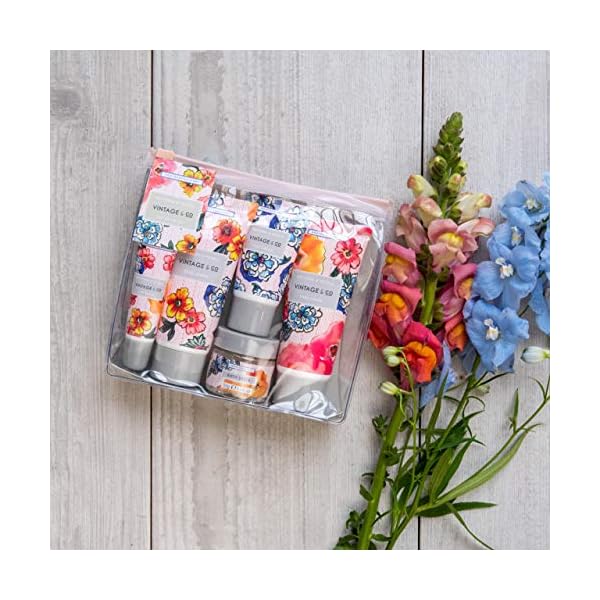 Vintage-Co-Patterns-and-Petals-Top-To-Toe-Kit Vintage & Co Patterns & Petals Top To Toe Kit | 50ml Hand Cream, 50ml Body Lotion, 30ml Foot Cream, 10ml Lip Balm & 30g…