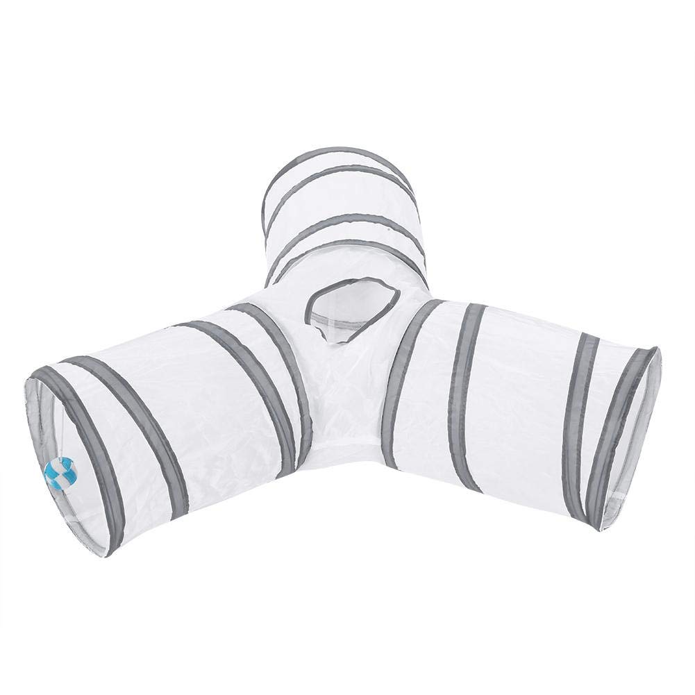3 Way Cat Tunnel,Collapsible Cat Play Tunnel Toy Interactive Play Cat Tube Toy Indoor Outdoor Pet Interactive Training Toy for Rabbits Kittens Small Dogs(01#)