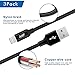 iPhone Charger, AXF 3PACK 6FT Nylon Braided Charging Cable Cord Lightning to USB Cable Charger Compatible with iPhone X/8/8 Plus/7/7 Plus/6/6 Plus/6s/6s Plus/5/5s/iPad iPod More(black-6ft)