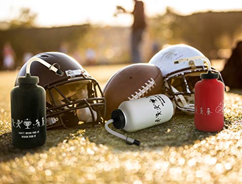 SolForis Hockey Water Bottles with Long Straw, Fit for Football