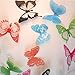 ElecMotive 36 Pcs 3D Color Crystal Butterfly Wall Stickers with Adhesive Art Decal Satin Paper Butterflies Home DIY Decor Removable Wall Decor