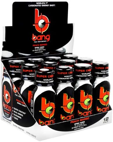 VPX Bang Shot World's First Carbonated Energy Shot Peach Mango 24 (3fl oz) Shots