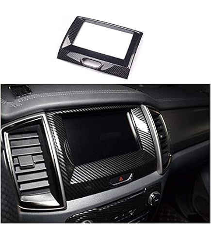 2Pcs Carbon Fiber Console Gear Shift Panel Cover For Ford Ranger Sport