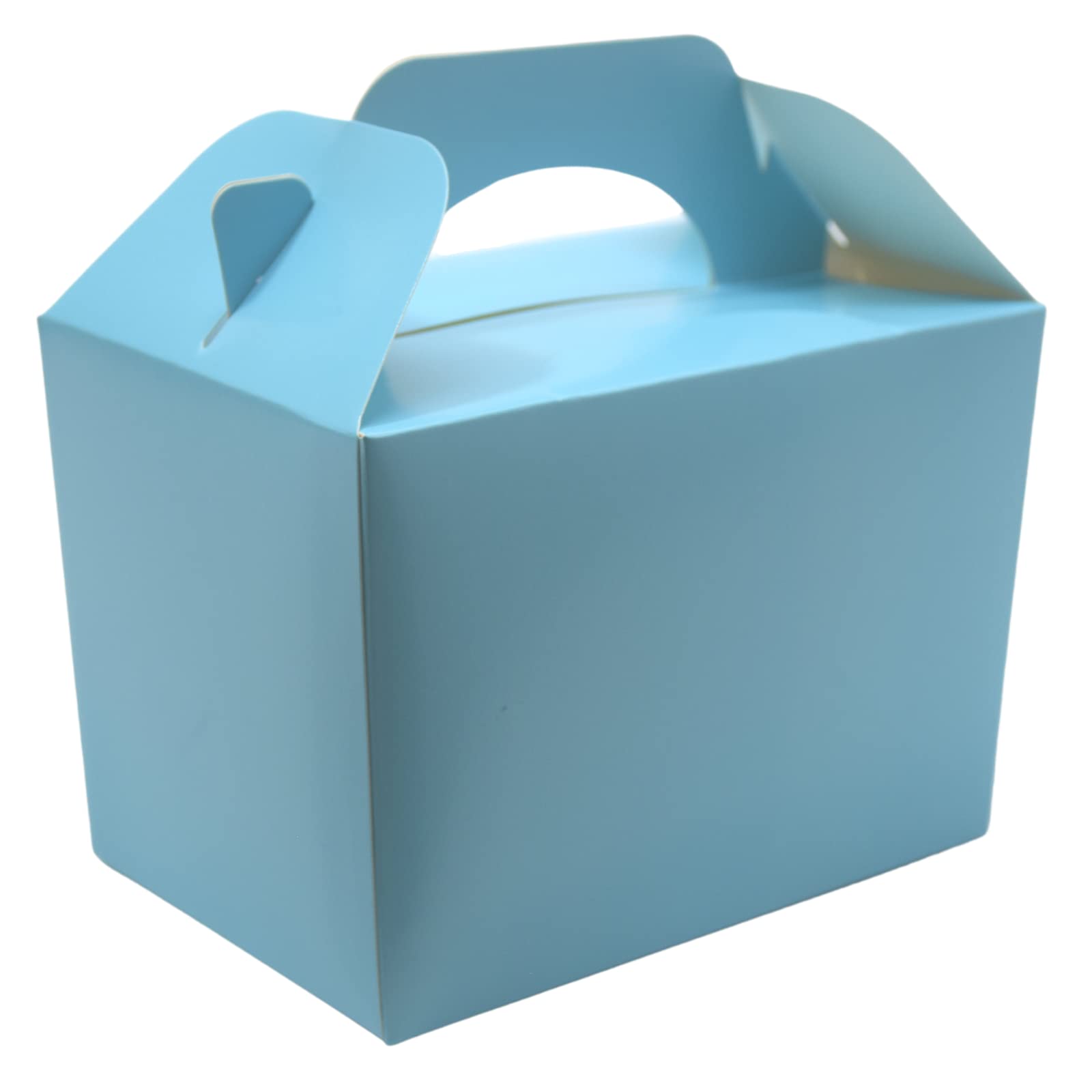 Lotus 50 x Children/Kids Plain Coloured Party Boxes Carry Food Meal Fun Picnic Birthday Wedding Favour/Baby Shower Party Halloween Trick or Treat Box Loot Bag (Baby Blue)