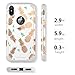 BENTOBEN iPhone Xs Case, iPhone X Case, Shockproof Slim Anti-Scratch Gold Pineapple Design Hybrid Hard PC Soft Rubber Glossy Protective Case for iPhone Xs/X/Ten【Support Wireless Charging】, White/Gold