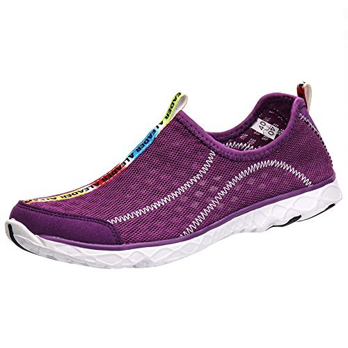 Aleader Women's Mesh Slip On Water Shoes Purple 5.5 D(M) US