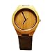 Handmade Wooden Watch Made with Natural Bamboo Wood in Brown Leather Strap - HGW-158