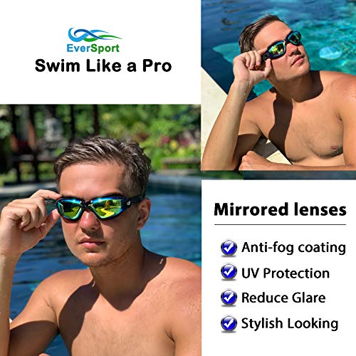 EverSport Swim Goggles, Pack of 2 Swimming Goggles, Swim Glasses No
