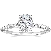 EAMTI 3 Carats 925 Sterling Silver Ring Oval Cut Cubic Zirconia Engagement Solitaire Marquise Promise Ring for Women Size 3-13