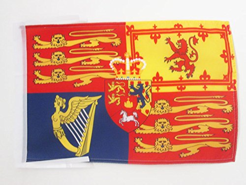 AZ FLAG - United Kingdom Royal standard Flag - 18'' x 12'' - 100% Polyester UK royal standard Small Banner with Two Cords - Fade Resistant - Vivid Colors - 18x12 in - 45x30 Cm