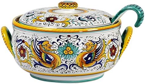RAFFAELLESCO: Round Soup Tureen with Ceramic Laddle