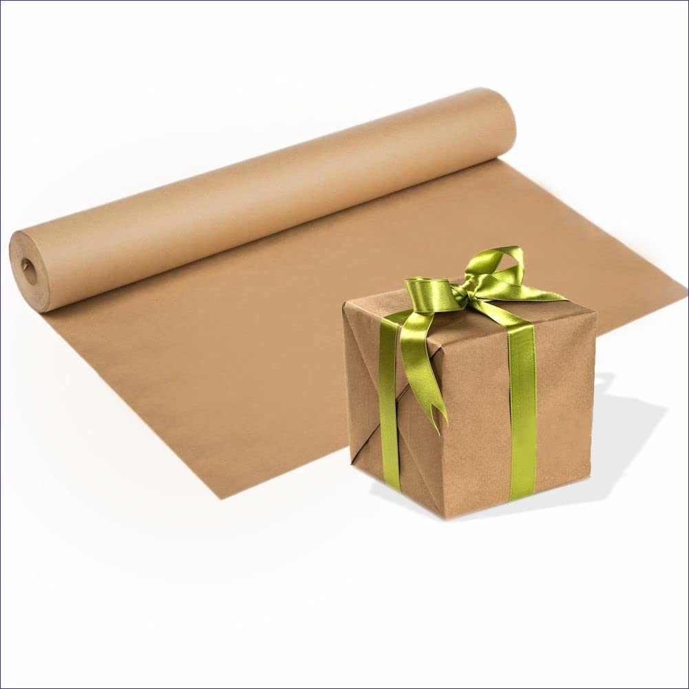 Brown Paper Roll Wrapping Paper Kraft Parcel Sheet Bouquet Christmas Presents Birthday Xmas Gift Packing Art Craft Postal Shipping Packaging Multipurpose Length 10m Width 50cm (1 Roll) 90g