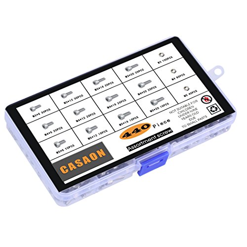 440pcs M3 M4 M5 304 Stainless Steel Precise Metric Allen Hex Head Cap Self Tapping Screws and Nuts Handy Assortment Kit with Box, Round Flat Socket Bolts and Nuts Set - Thumbnail 5