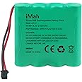 iMah Replacement 4PH-H-AA2100-S-D22 4.8V 2100mAh Battery for ADT DSC Wireless Alarm System Keypad Panel WTK5504 WKA5504 WS4920HE 17000153 DSC-BATT2148V
