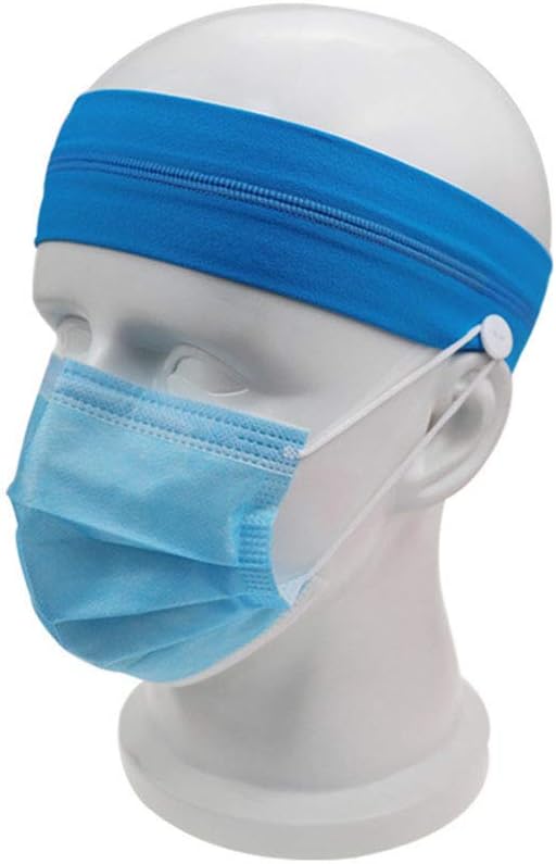Button Headband,Button Headbands for Nurses, Yoga Sports Workout Turban Heawrap for Doctors and Everyone - Protect Your Ears(05)