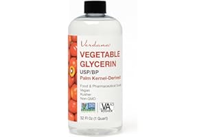 Verdana Vegetable Glycerin from Palm Kernel – Food Grade USP Glycerine with No Soy – Pure Glycerin for Food, Skin, Hair, DIY Soap & Cosmetics – Gluten-free, Non-GMO, Kosher – 32 Fl Oz