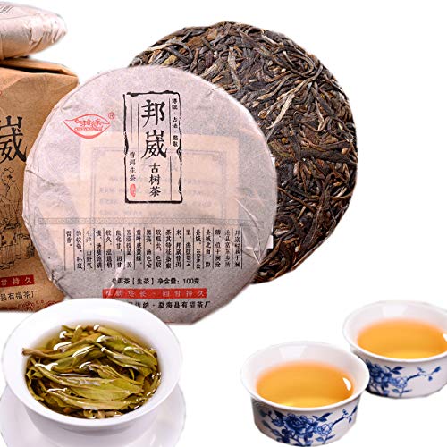 Chinesischer Pu'er Tee 100g (0.22LB) Roher Puer Tee Grüner Tee Bangwei Alter Baum Tee Kuchentee Alter Pu-Erh-Tee Alte…