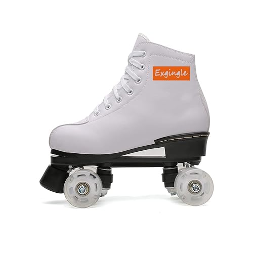 Adult Roller Skates High Top Indoor Outdoor Quad Skates White M