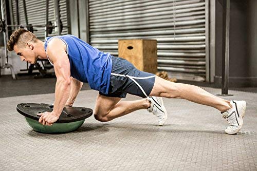 Ovillow Yoga Exercise Ball, Premium Pro Balance Trainer Half Yoga Ball in Army Green Color is a Complete DIY KIT for Yoga & Balance Training with Instruction Manual