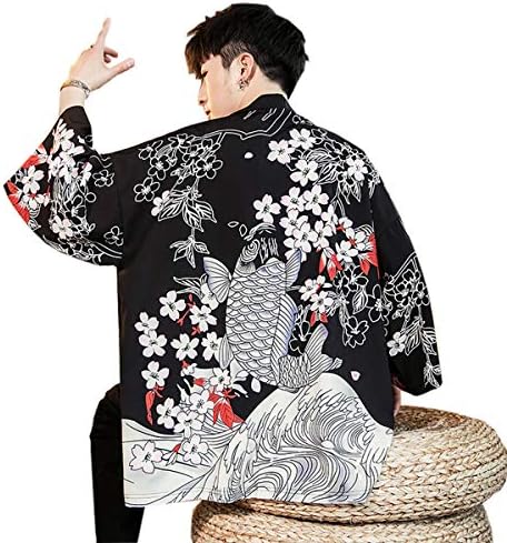 Seidarise Men's Kimono Traditional Japanese Clothing Male Cardigan